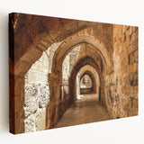 Large canvas depicting a Middle Eastern scenery in muted earth tones, ideal for kitchen wall art.