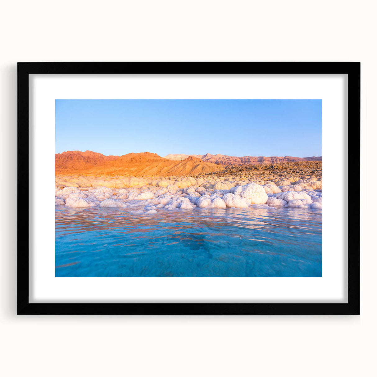 Colorful abstract art print of a Middle Eastern landscape in vibrant hues on a large textured canvas.