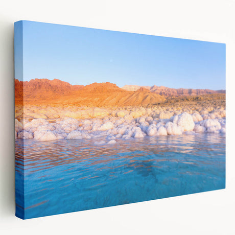 Large canvas print depicting a Middle Eastern desert scene in warm earth tones, ideal for kitchen wall art.