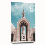 Large abstract wall art of a Middle Eastern scenery in Oman on acrylic glass, suitable for bedroom or dining room decor.