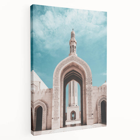 Large canvas print of a Middle Eastern landscape in soft earth tones, ideal for kitchen wall art.