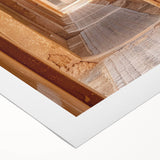 Art deco poster featuring a stylized Saudi Arabian landscape in muted earth tones on rolled canvas.