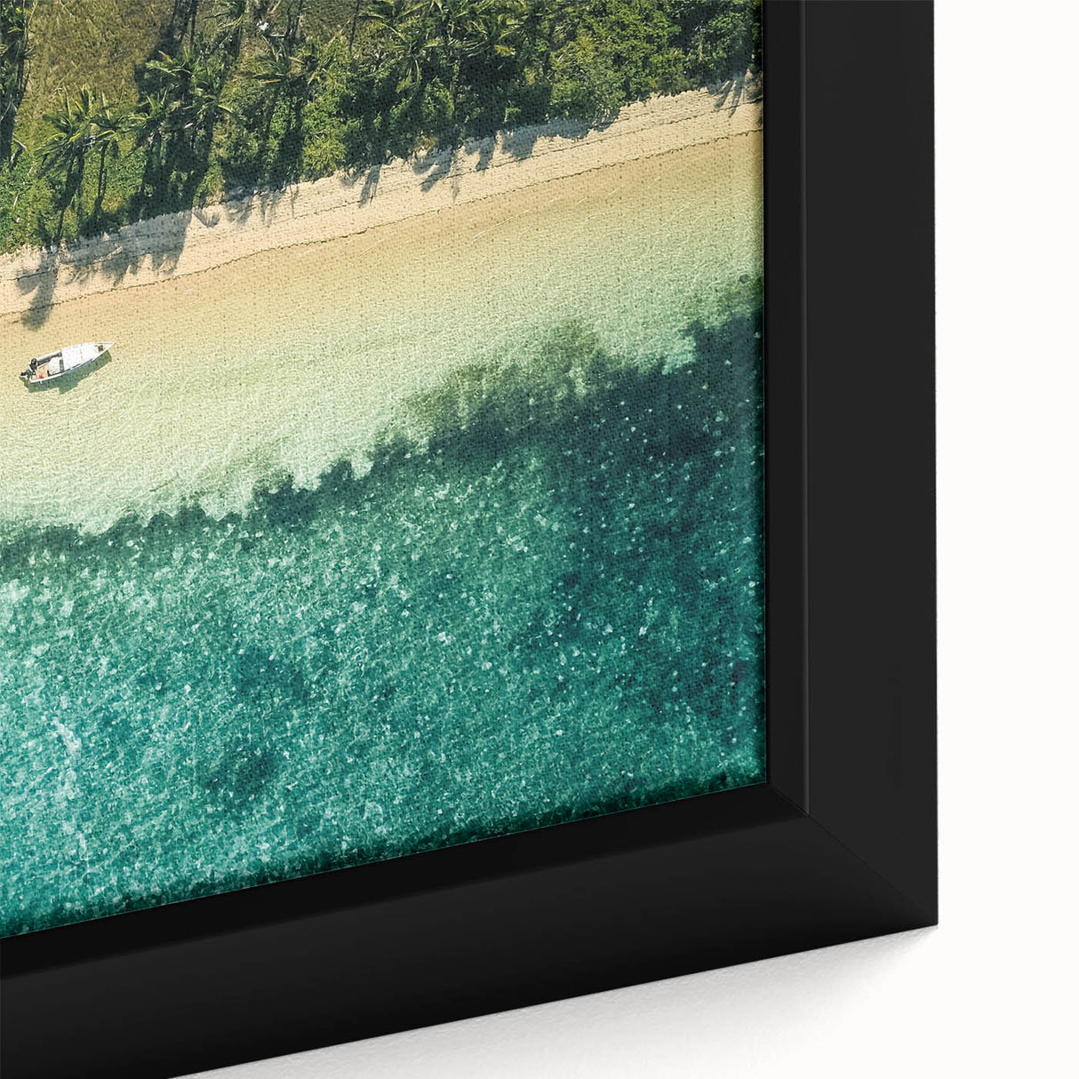 Framed canvas featuring a textured, colorful abstract design in black, ideal for extra large living room wall art.