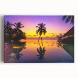 Black and white stretched canvas showing an expansive view of Bora Bora, ideal for kitchen wall art.