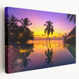 Large stretched canvas featuring a tranquil Bora Bora seascape with vibrant blue and green tones, ideal for kitchen wall art.