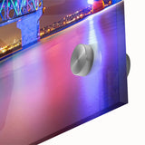 Large abstract wall art of Auckland scenery in muted earth tones on acrylic glass, ideal for dining room ambiance.