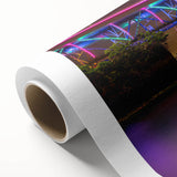 Art deco poster of Auckland skyline in pastel shades on rolled canvas, ideal for nursery wall art.