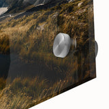 Large abstract wall art of Canterbury, New Zealand on acrylic glass in mid-century modernist style.