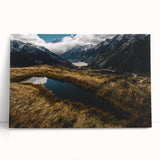 Black and white photo of Canterbury, New Zealand on stretched canvas, ideal for kitchen wall art or bedroom.