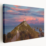 Large art print of Otago, New Zealand scenery on stretched canvas with vibrant green and blue tones.