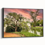Black and white framed canvas of Buenos Aires landscape in vintage poster style, ideal for bedroom wall decor.