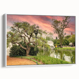 Vintage poster art of Buenos Aires skyline in colorful hues on extra large framed canvas, ideal for living room decor.