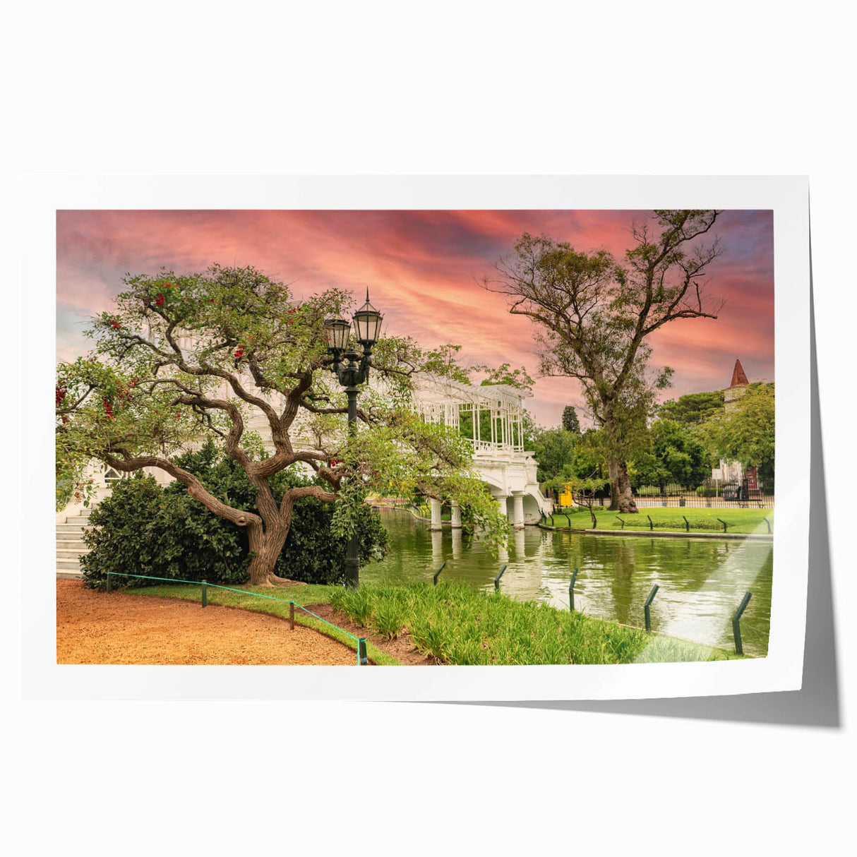 Rolled print of Buenos Aires skyline in muted earth tones, ideal for art wall dining room.