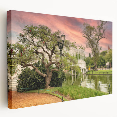 Large canvas print of Buenos Aires cityscape in muted gray and blue tones, suitable for kitchen wall art.