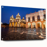 Acrylic print of a large abstract depiction of an Argentinian landscape in earth tones, ideal for dining room decor.