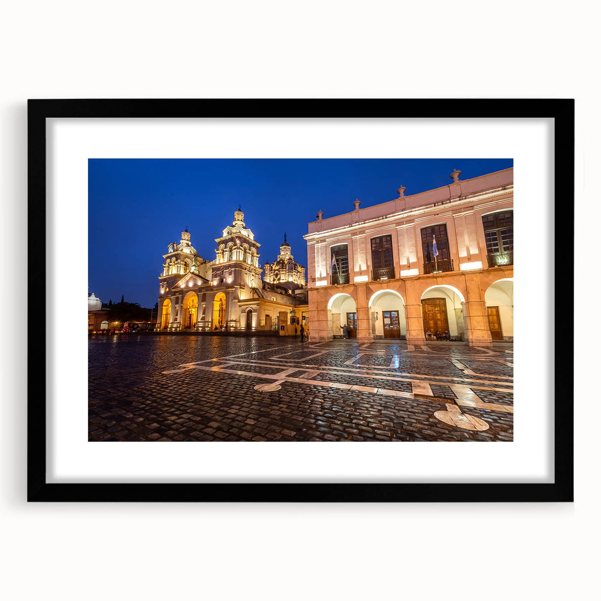 Extra large framed abstract print featuring a colorful, textured depiction of an Argentine landscape.