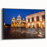 Black and white framed canvas of an Argentine landscape, ideal for bedroom wall art in a vintage poster style.
