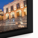 Extra large framed canvas featuring a textured black wall art scene of Argentina with colorful elements.