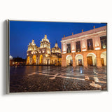 Framed canvas of a vintage-style landscape painting featuring the colorful scenery of Argentina.