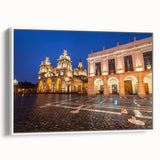 Vintage poster art of an Argentine landscape on framed canvas, featuring vibrant colors, ideal for living room decor.