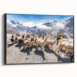 Black and white wall art of a Bolivian landscape on framed canvas, suitable for bedroom decor.