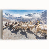 Black and white stretched canvas of a Bolivian landscape, ideal for kitchen art.