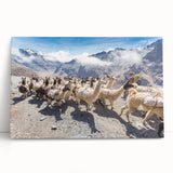 Black and white photograph of Bolivian landscape on stretched canvas, ideal for kitchen wall art or bedroom ambiance.