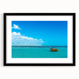 Extra large abstract art print of a vibrant, colorful Brazilian landscape on textured canvas, ideal for living room decor.