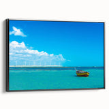 Black and white framed canvas of a vintage Brazilian landscape, ideal for bedroom wall decor.