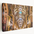 Panoramic view of Santiago, Chile on stretched canvas, showcasing the city in muted earth tones, ideal for kitchen wall art.