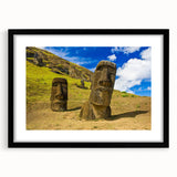 Abstract art print of a vibrant Chilean landscape on a textured, extra large canvas, framed in black.