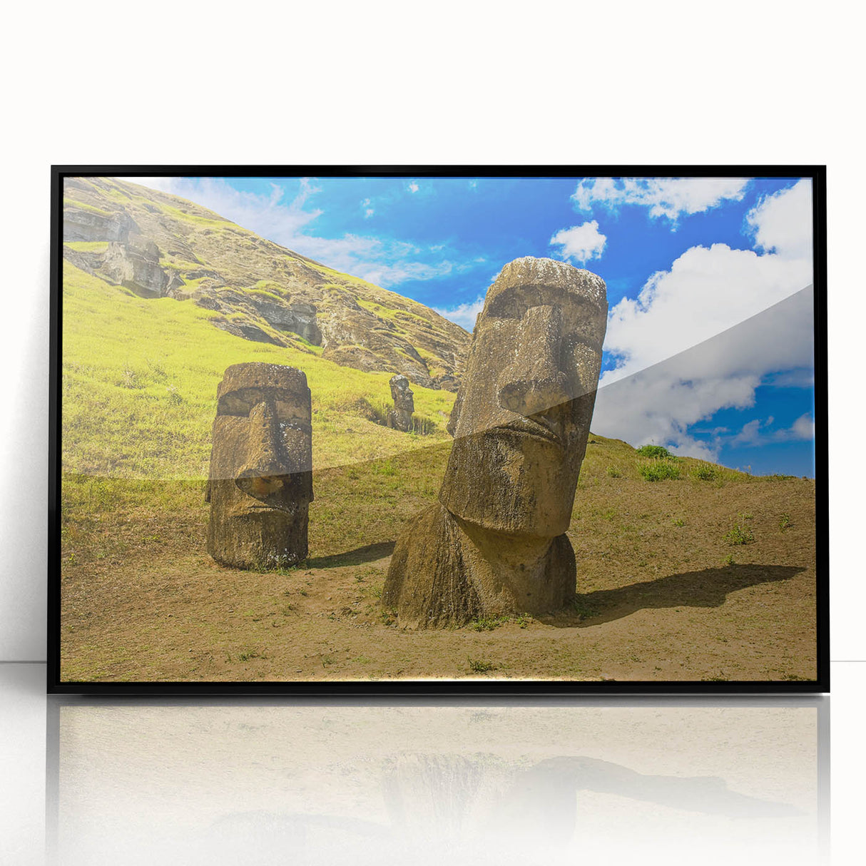 Large abstract wall art depicting a Chilean landscape in muted earth tones on a framed acrylic.