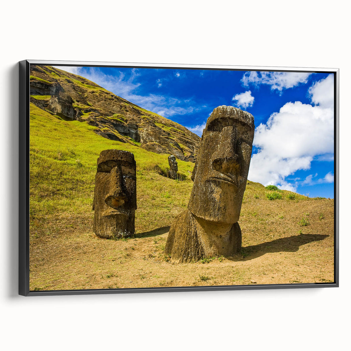 Black and white landscape art painting of Chilean scenery on framed canvas, ideal for bedroom wall decor.