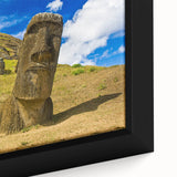 Extra large framed canvas of a textured, colorful abstract painting, ideal for living room decor.