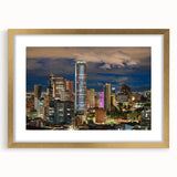 Extra large abstract art print depicting a textured Colombian landscape in earth tones, framed in gold.