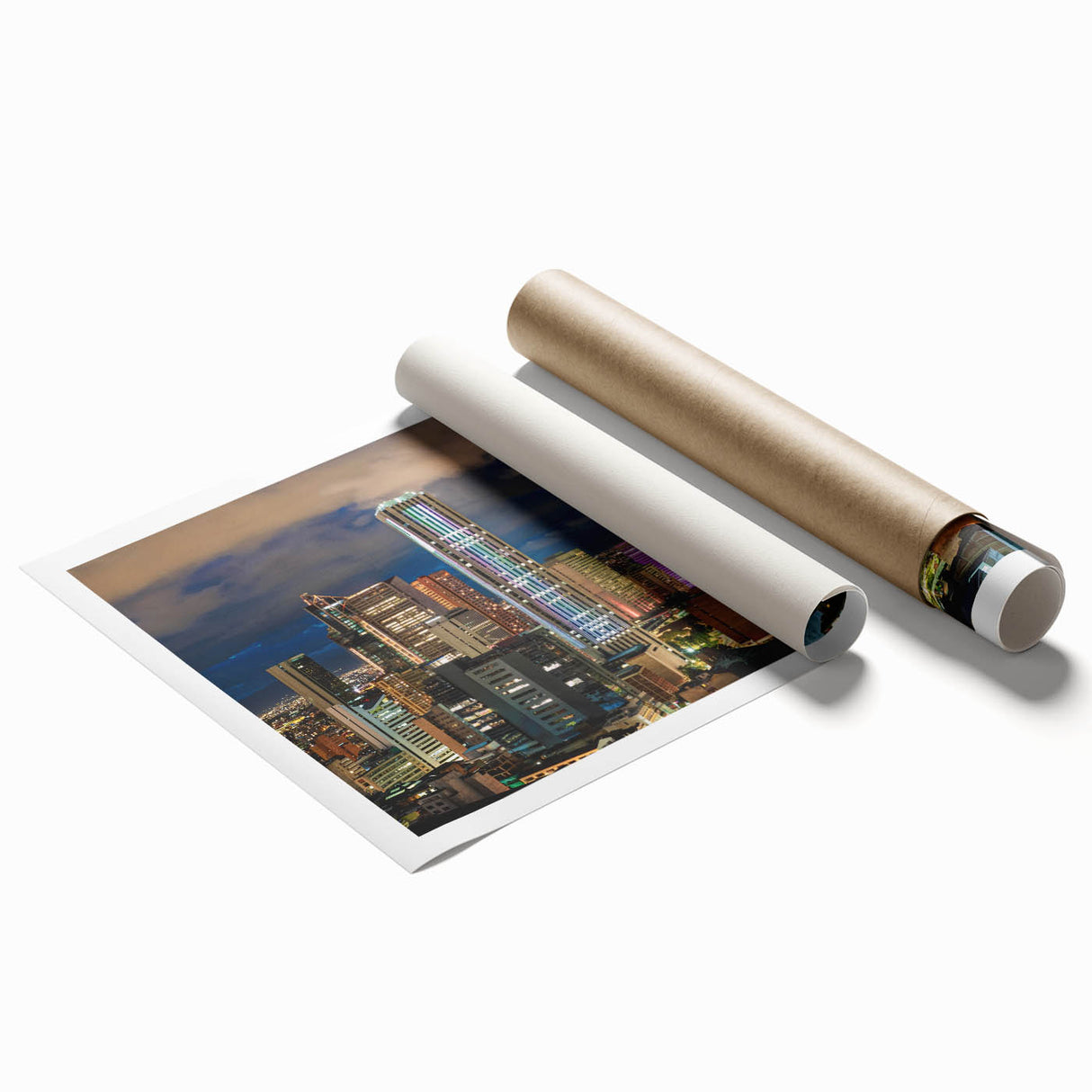 Extra large rolled print of a serene Colombian landscape with lush greenery and floral elements.