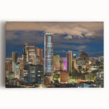 Large black and white stretched canvas featuring a panoramic view of a Colombian landscape, suitable for kitchen wall art.