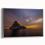 Landscape art painting of the Galapagos Islands on a framed canvas.