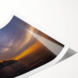 Extra large wall art featuring line art flowers in soft pastel shades on a rolled print.