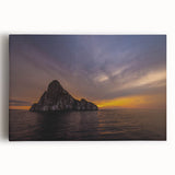 Black and white photo of Galapagos scenery on stretched canvas, suitable for kitchen wall art.
