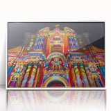 Framed acrylic print of a South American landscape in muted earth tones, ideal for modern art wall decor in a nursery.