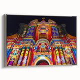 Landscape art painting of an Ecuadorian scenery on a framed canvas, featuring muted earth tones and silver frame.