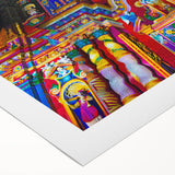 Art deco poster of an Ecuadorian landscape in muted earth tones on a rolled canvas, suitable for dining room wall art.