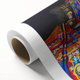 Art deco poster of a South American landscape in pastel shades on rolled canvas, ideal for nursery wall art.