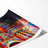 Extra large rolled print featuring line art flowers in muted greens and pinks, ideal for large living room wall art.