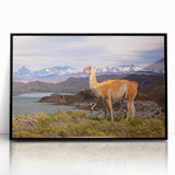 Large abstract wall art featuring a Peruvian landscape in muted earth tones on a framed acrylic.