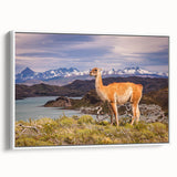 Vintage poster art of a scenic South American landscape in Peru on a framed canvas, featuring vibrant colors.