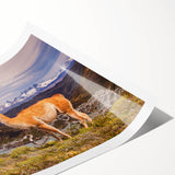 Extra large rolled print featuring line art flowers in muted earth tones, ideal for large living room wall decor.