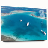 Large abstract wall art of a Venezuelan scenery in muted earth tones on acrylic glass.