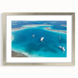 Textured abstract art print of a stylized Venezuelan landscape in silver frame, ideal for bedroom art.